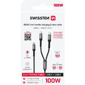 USB kábel - Swissten NABÍJECÍ KABEL 2v1 USB-C - 6