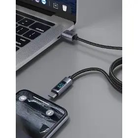 USB kábel - Swissten LCD KABEL USB-A / USB-C 1,5 M - 2