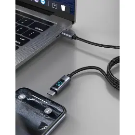 USB kábel - Swissten LCD KABEL USB-C / USB-C 1 M - 2