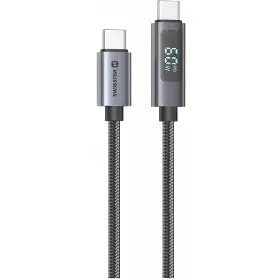 USB kábel - Swissten LCD KABEL USB-C / USB-C 1 M - 1