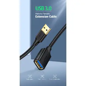 Prodlužovací kabel - Ugreen 30127 USB-A(F) to USB-A(M) 3m Black - 10