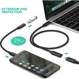 Prodlužovací kabel - Ugreen 40574 USB-C (M) - USB-C (F) 0,5m Black - 3