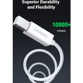 USB kabel pro tisk - Ugreen 40417 USB-C/USB-B 1,5m White - 6