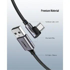 Kabel - Ugreen 50941 USB-A/USB-C 1m Black - 6