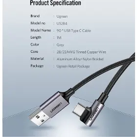 Kabel - Ugreen 50941 USB-A/USB-C 1m Black - 9