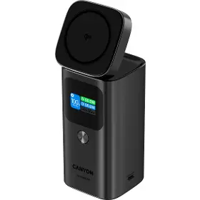 Powerbanka - Canyon Qi2 magnetic power bank PB150DG OnPower 150 15000mAh Aluminium Dark grey - 5