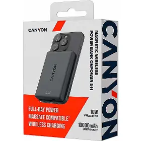 Powerbanka - Canyon magnetic power bank PB511B OnPower 511 PD20W 10000mAh Aluminium Interstellar Black - 5