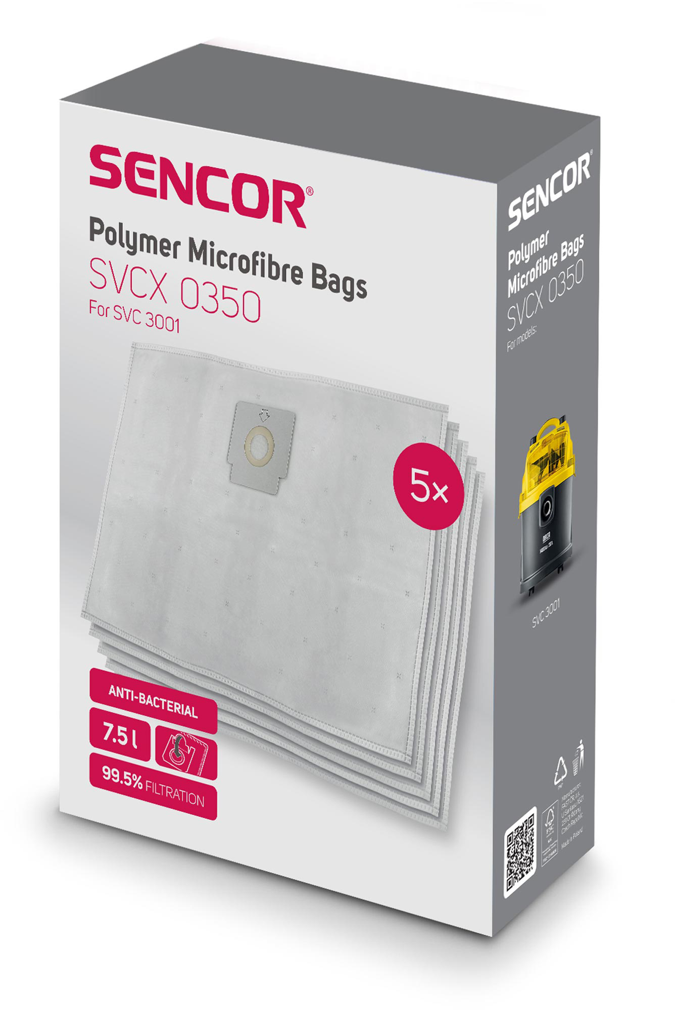 Sencor SVCX 0350 porzsákok gyári csomagolásban