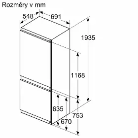 Vestavná kombi lednice - Bosch KBN96NSE0 - 11