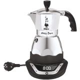 Bialetti Moka Timer electric 3 šálky, stříbrná/černá