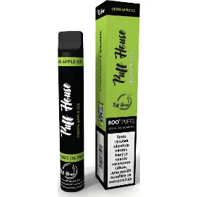 E-cigareta - Puff House 800 Green Apple Ice jednorázová - 1