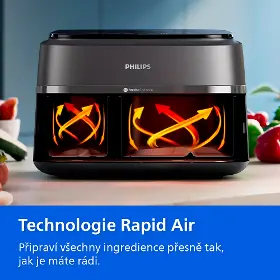 Horkovzdušná fritéza - Philips NA352/00 Series 3000 Airfryer Dual basket 9 l - 8
