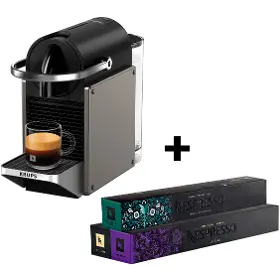 Kávovar na kapsuly - Krups XN306T10P Nespresso Pixie Titanová - 1