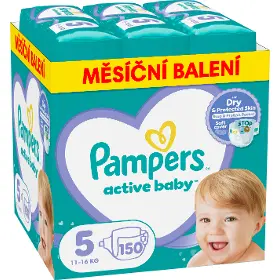 Plenky pro děti - Pampers Active Baby 5, 150 ks - 1
