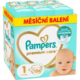 Plenky pro děti - Pampers Premium Care 1, 156 ks - 1