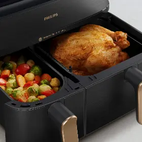 Horkovzdušná fritéza - Philips NA552/00 5000 Series Steam Dual basket 9 l - 7