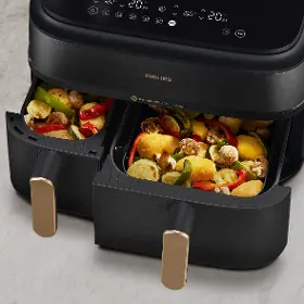 Horkovzdušná fritéza - Philips NA552/00 5000 Series Steam Dual basket 9 l - 8