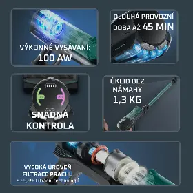 Tyčový vysavač - Rowenta RH1833E0  X-Force 8.80 Allergy - 7