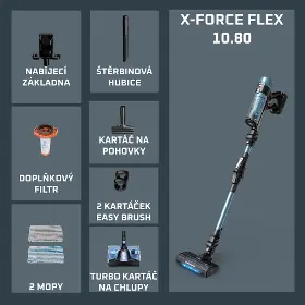 Tyčový vysávač s mopom - Rowenta RH7AC1E0 X-Force Flex 10.80 Allergy Aqua Auto - 15