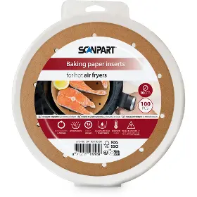Pečicí papír - Scanpart Perforovaný papír do horkovzdušných fritéz 16 cm, 100 ks - 2