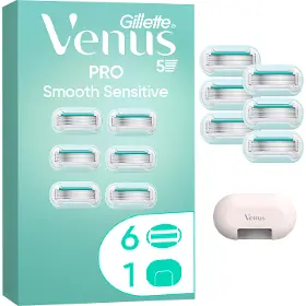 Žiletka - Gillette Venus Pro Smooth Sensitive – 6 náhradných hlavíc + puzdro - 1