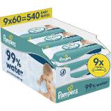 Pampers Baby Wipes 99 % Water, 540 ks