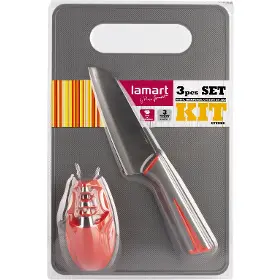 Set kuchyňského náčiní - Lamart LT2099 Set 3ks - nůž, brousek, prkénko KIT - 3