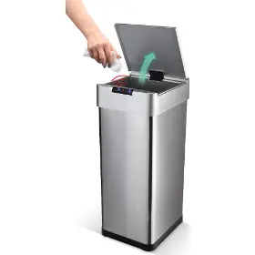 Odpadkový koš - Lamart LT8129 Bezdotykový nerezový koš 50L USB SENSOR - 2