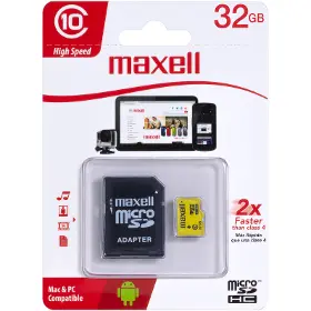 Paměťová karta - Maxell MicroSDHC 32GB CL10 + adpt - 2