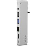 Epico USB-C Pro III (HDMI/TB3/LAN/USB-A/C) Silver