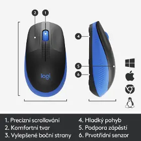 PC myš - Logitech M190 Blue - 9