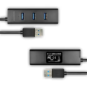 USB rozbočovač - Axagon HUE-S2BP 4x USB 3.0 CHARGING hub AC adaptér kábel USB-A 1.2m - 4
