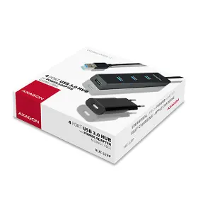 USB rozbočovač - Axagon HUE-S2BP 4x USB 3.0 CHARGING hub AC adaptér kábel USB-A 1.2m - 7
