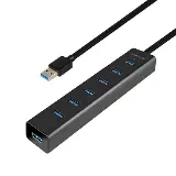 Axagon HUE-SA7BP, 4x USB 3.0 ALU CHARGING hub, AC adaptér, kábel USB-A 40cm