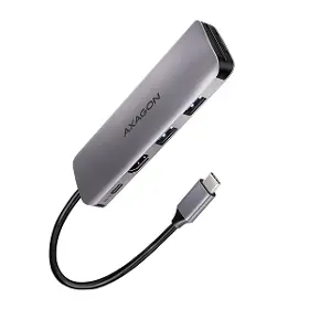 USB rozbočovač - Axagon HMC-5, USB 3.rozbočovač 2. generácie, 2x porty USB-A, HDMI, slot SD/microSD, 100W PD, 20cm kábel USB-C - 1