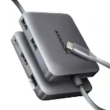 Axagon HMC-5HL USB 5Gbps hub, 2x USB-A, HDMI 4k/60Hz, RJ-45 GLAN, PD 100W, kábel USB-C 20cm