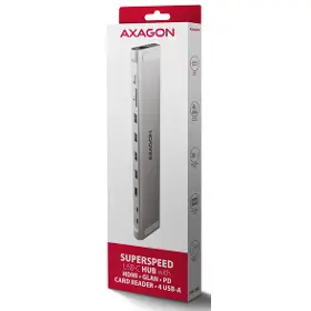 USB rozbočovač - Axagon HMC-10HLS 9in1 USB-C hub - 6