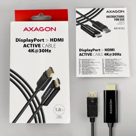 Kábel - Axagon RVD-HI14C2 DisplayPort to HDMI 1.4 redukce / kabel 1.8m 4K/30Hz - 4
