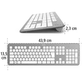 PC klávesnica - Hama Bezdrôtová klávesnica KW-700silver - 5