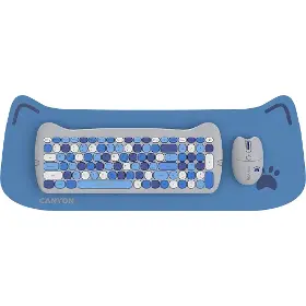 PC klávesnice s myší - Canyon HSET-W6 Kitty Edition Blue - 1
