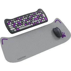 PC klávesnice s myší - Canyon HSET-W6 Kitty Edition Grey/Purple - 5