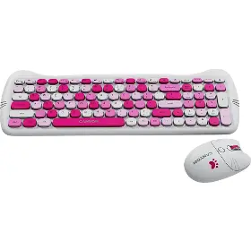 PC klávesnice s myší - Canyon HSET-W6 Kitty Edition Pink - 4