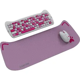PC klávesnice s myší - Canyon HSET-W6 Kitty Edition Pink - 5