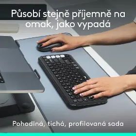 PC klávesnice s myší - Logitech Pop Icon Combo myš a klávesnice Graphite US - 7
