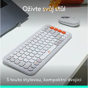 PC klávesnice s myší - Logitech Pop Icon Combo myš a klávesnice Off-white US - 5
