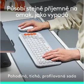 PC klávesnice s myší - Logitech Pop Icon Combo myš a klávesnice Off-white US - 6
