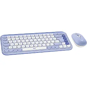 PC klávesnice s myší - Logitech Pop Icon Combo myš a klávesnice Lilac US - 3