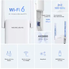Extender - Mercusys ME80X Wi-Fi Range Extender - 4