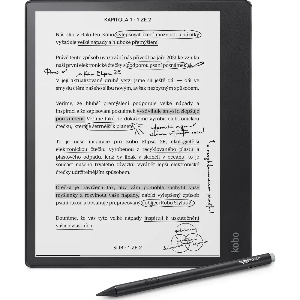 Rakuten Kobo so stylusom.