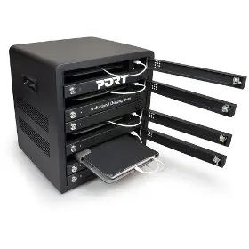 Nabíjecí stanice - Port Designs Charging cabinet 10x Units Black - 3